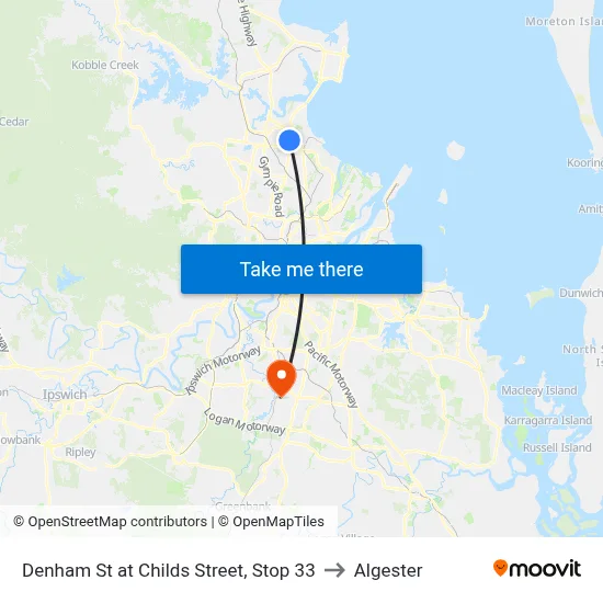 Denham St at Childs Street, Stop 33 to Algester map