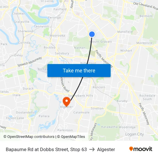 Bapaume Rd at Dobbs Street, Stop 63 to Algester map