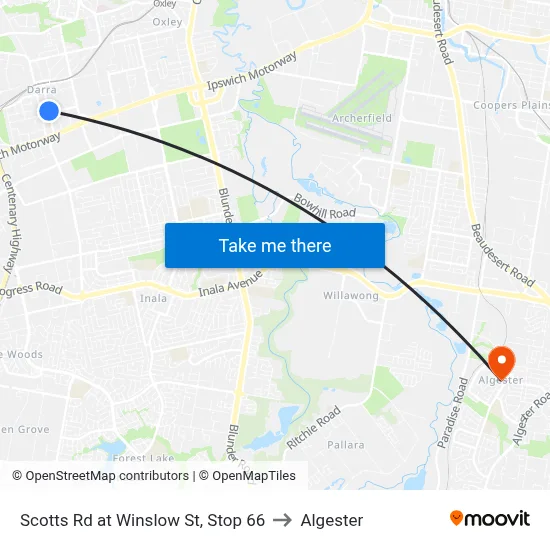 Scotts Rd at Winslow St, Stop 66 to Algester map