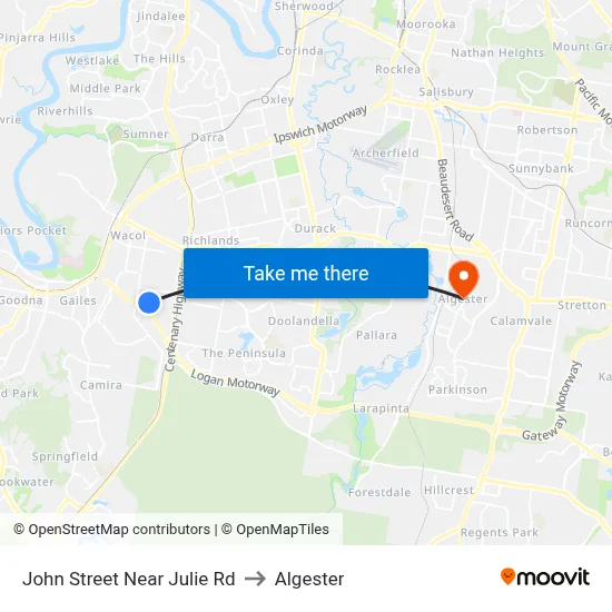 John Street Near Julie Rd to Algester map