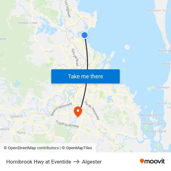 Hornibrook Hwy at Eventide to Algester map