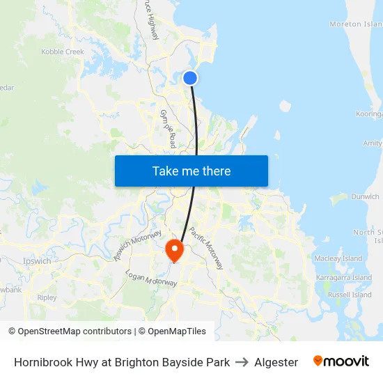 Hornibrook Hwy at Brighton Bayside Park to Algester map