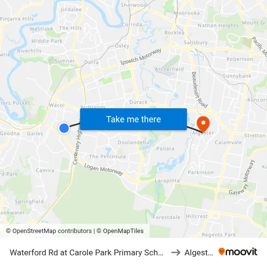 Waterford Rd at Carole Park Primary School to Algester map