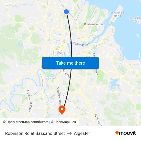 Robinson Rd at Bassano Street to Algester map
