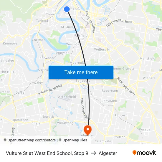 Vulture St at West End School, Stop 9 to Algester map