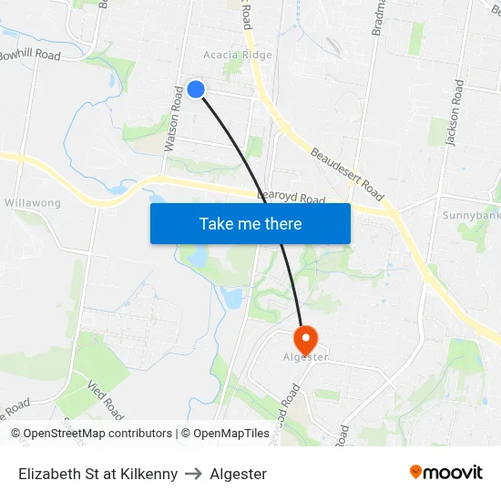 Elizabeth St at Kilkenny to Algester map