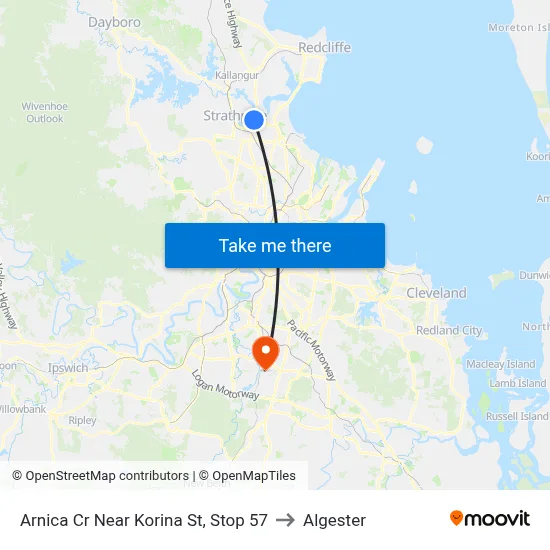 Arnica Cr Near Korina St, Stop 57 to Algester map