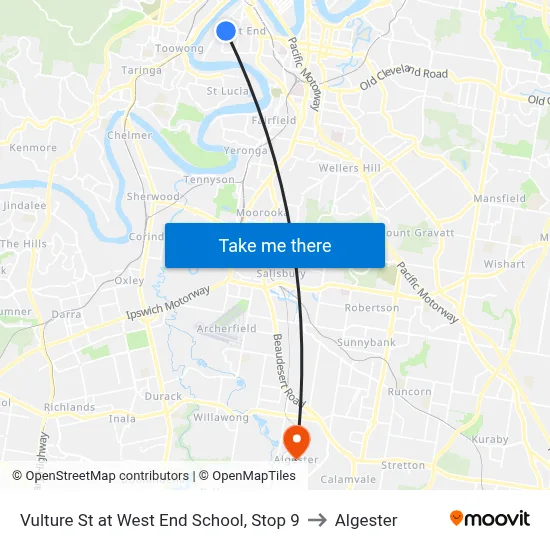 Vulture St at West End School, Stop 9 to Algester map