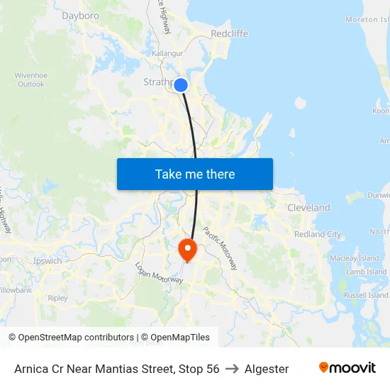 Arnica Cr Near Mantias Street, Stop 56 to Algester map