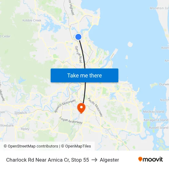 Charlock Rd Near Arnica Cr, Stop 55 to Algester map