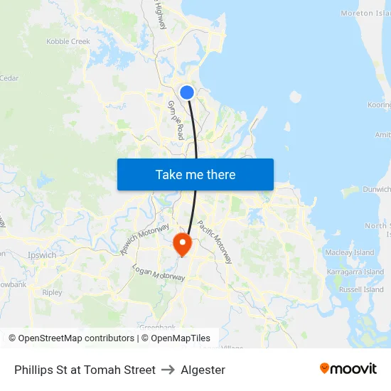 Phillips St at Tomah Street to Algester map