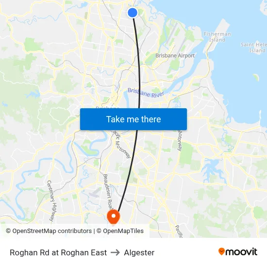 Roghan Rd at Roghan East to Algester map