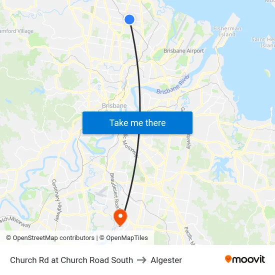 Church Rd at Church Road South to Algester map