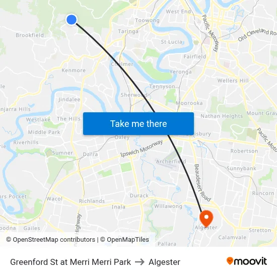 Greenford St at Merri Merri Park to Algester map