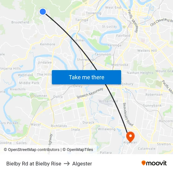 Bielby Rd at Bielby Rise to Algester map