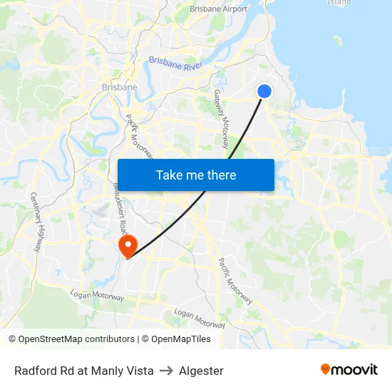 Radford Rd at Manly Vista to Algester map