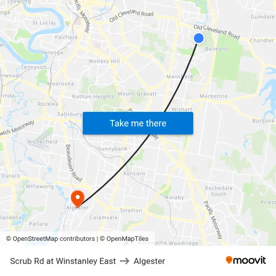 Scrub Rd at Winstanley East to Algester map
