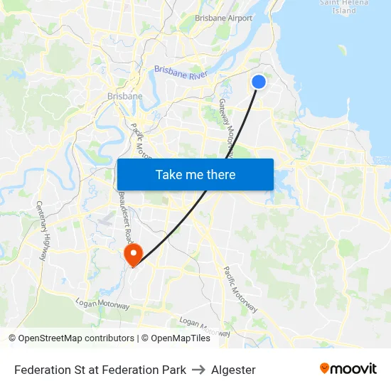 Federation St at Federation Park to Algester map