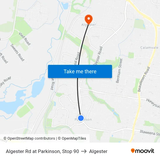Algester Rd at Parkinson, Stop 90 to Algester map