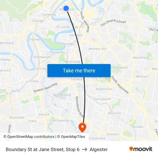 Boundary St at Jane Street, Stop 6 to Algester map