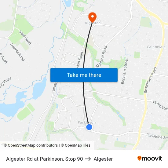 Algester Rd at Parkinson, Stop 90 to Algester map