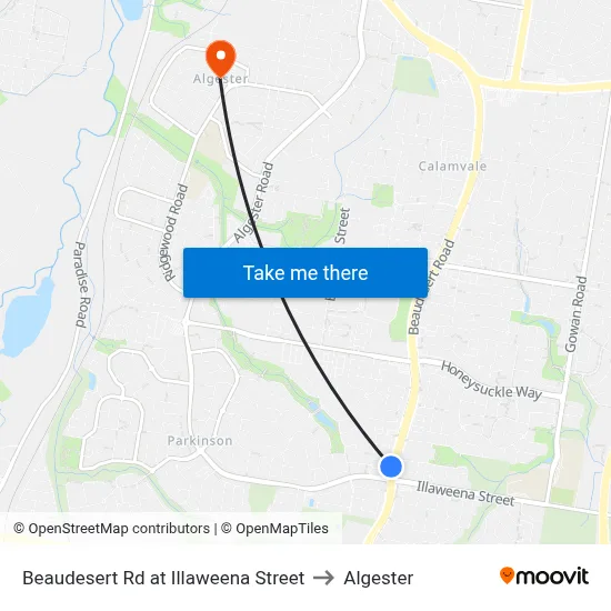 Beaudesert Rd at Illaweena Street to Algester map
