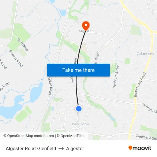 Algester Rd at Glenfield to Algester map