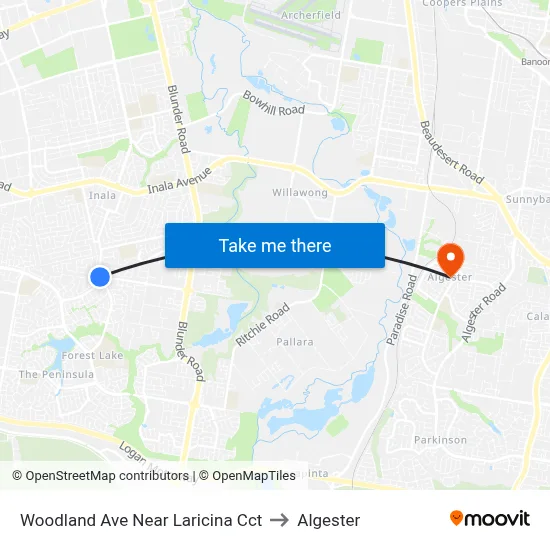 Woodland Ave Near Laricina Cct to Algester map