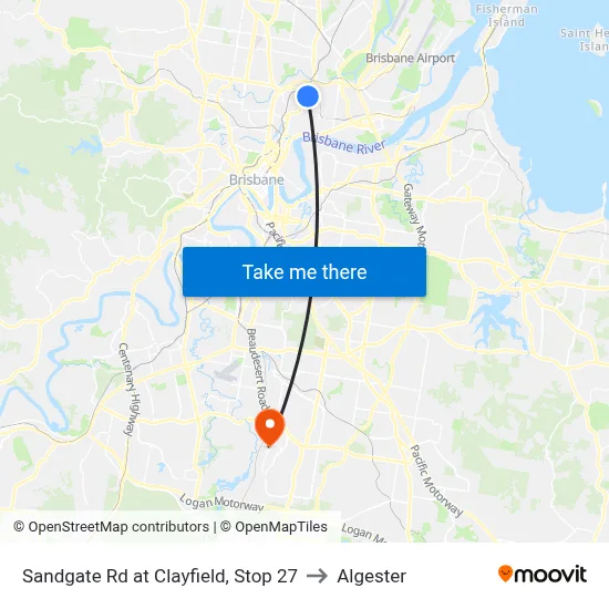 Sandgate Rd at Clayfield, Stop 27 to Algester map
