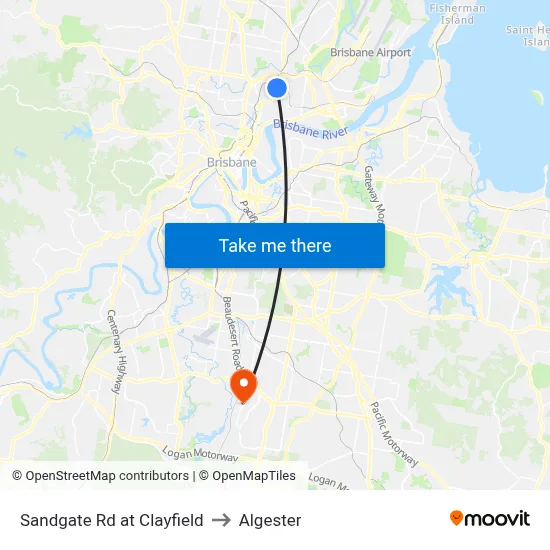 Sandgate Rd at Clayfield to Algester map
