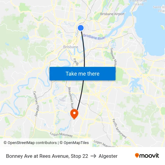 Bonney Ave at Rees Avenue, Stop 22 to Algester map