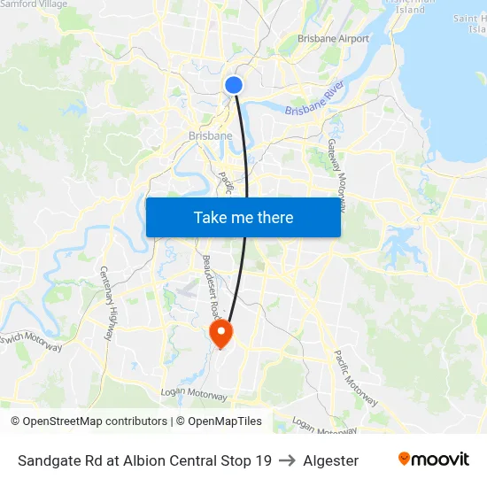 Sandgate Rd at Albion Central Stop 19 to Algester map