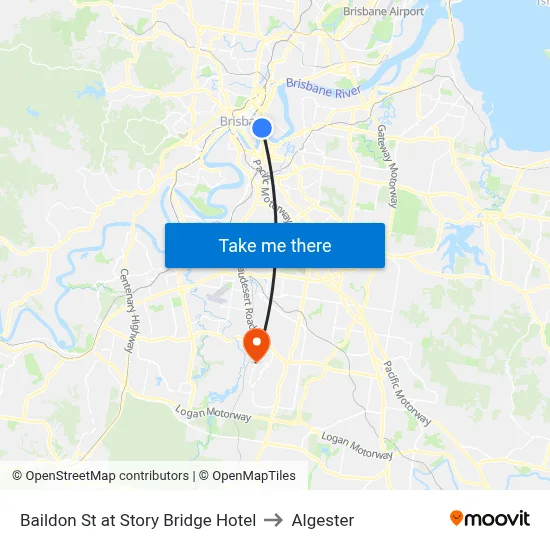 Baildon St at Story Bridge Hotel to Algester map