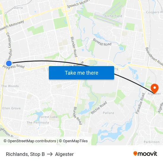 Richlands, Stop B to Algester map