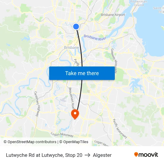 Lutwyche Rd at Lutwyche, Stop 20 to Algester map