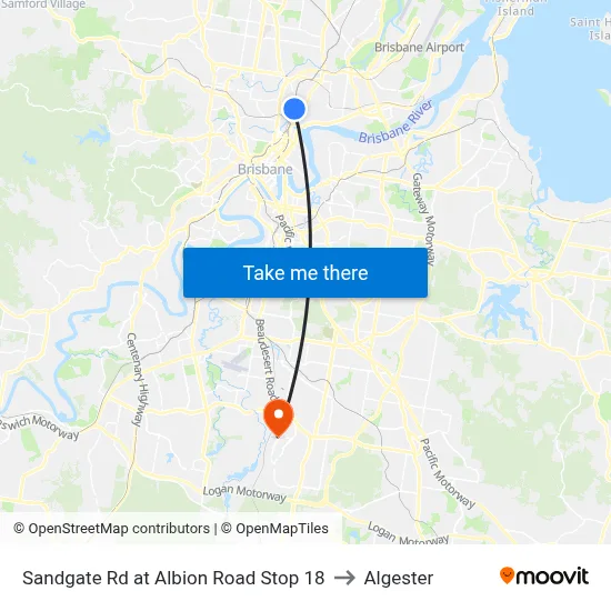 Sandgate Rd at Albion Road Stop 18 to Algester map