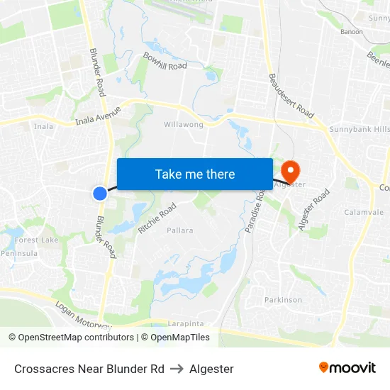 Crossacres Near Blunder Rd to Algester map