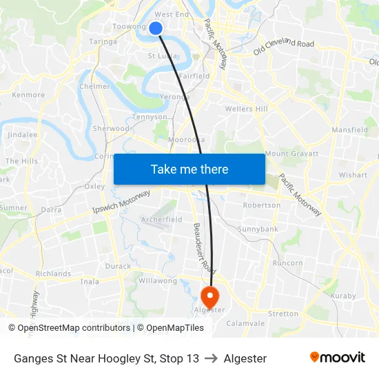 Ganges St Near Hoogley St, Stop 13 to Algester map