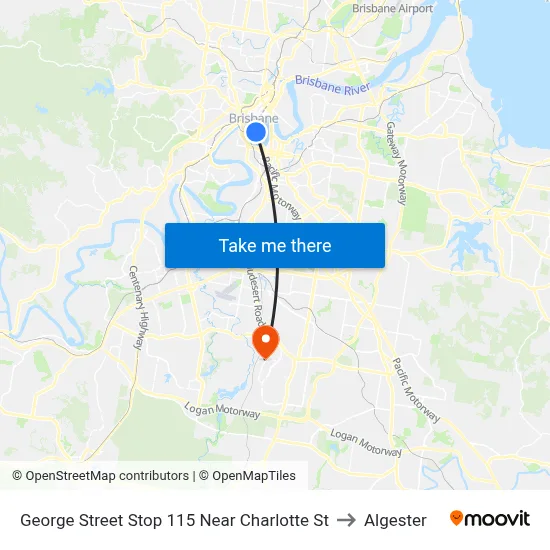 George Street Stop 115 Near Charlotte St to Algester map
