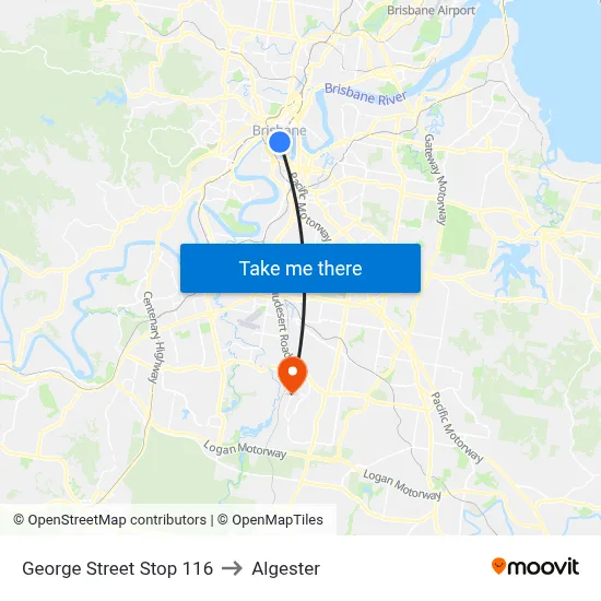 George Street Stop 116 to Algester map