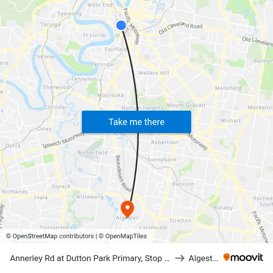 Annerley Rd at Dutton Park Primary, Stop 10 to Algester map