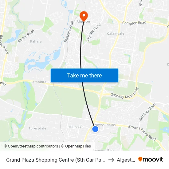 Grand Plaza Shopping Centre (Sth Car Park) to Algester map