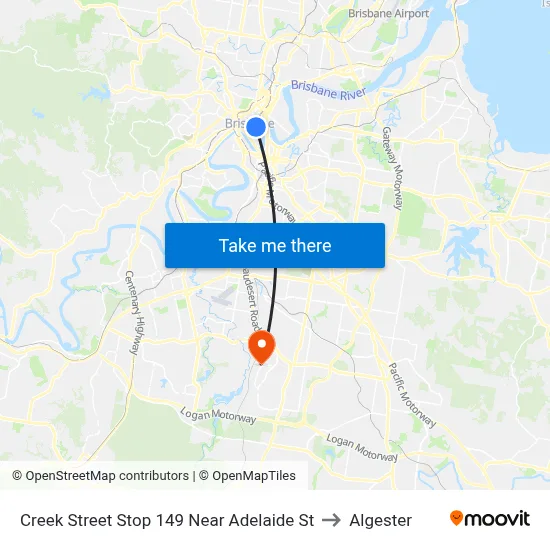 Creek Street Stop 149 Near Adelaide St to Algester map