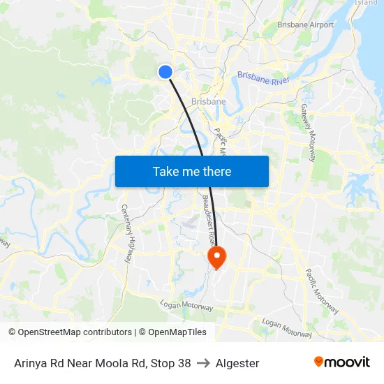Arinya Rd Near Moola Rd, Stop 38 to Algester map