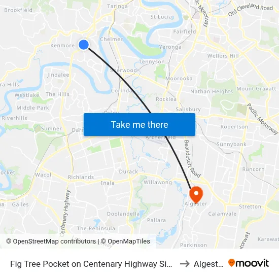 Fig Tree Pocket on Centenary Highway Siding to Algester map