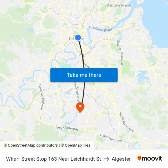 Wharf Street Stop 163 Near Leichhardt St to Algester map