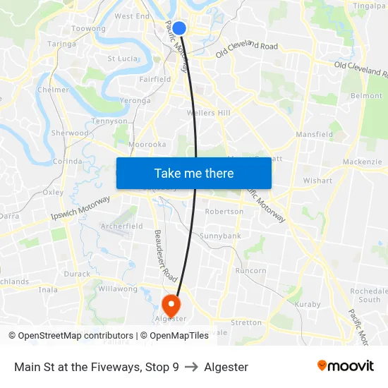 Main St at the Fiveways, Stop 9 to Algester map