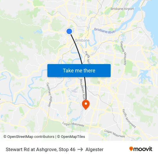 Stewart Rd at Ashgrove, Stop 46 to Algester map