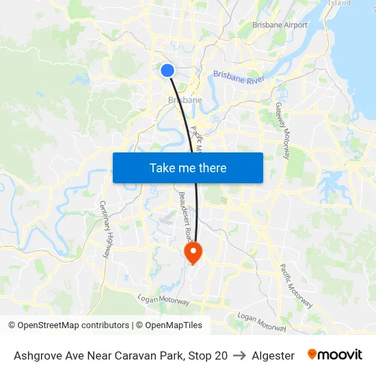 Ashgrove Ave Near Caravan Park, Stop 20 to Algester map