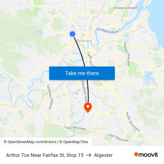 Arthur Tce Near Fairfax St, Stop 15 to Algester map